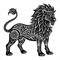 Fototapeta premium lion silhouette vector style