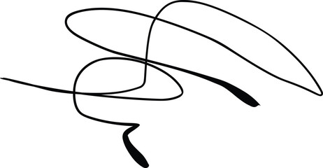 Abstract Black Line Art Drawing on White Background for Modern Design