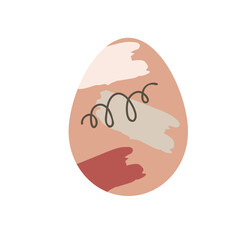 Boho Easter concept design, bunnies, eggs, flowers and rainbows in pastel and terracotta colors, flat vector illustrations