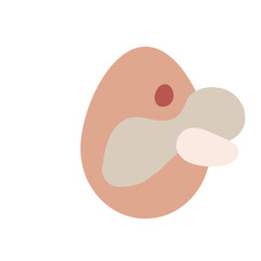 Boho Easter concept design, bunnies, eggs, flowers and rainbows in pastel and terracotta colors, flat vector illustrations