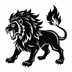 lion silhouette vector style