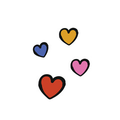 hearts element women's day doodle illustration hand drawn