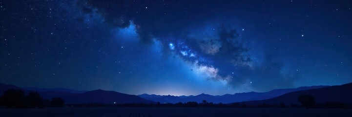Fototapeta premium Deep indigo night sky, countless stars twinkling , background, ethereal, nocturnal