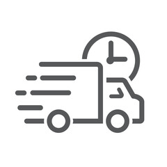 Fast delivery truck, vector, icon.