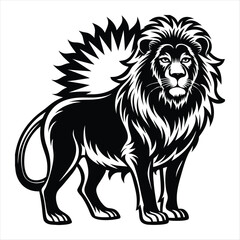 Obraz premium lion silhouette vector style