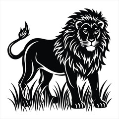 lion silhouette vector style
