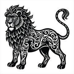 Fototapeta premium lion silhouette vector style