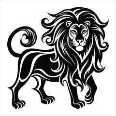 lion silhouette vector style