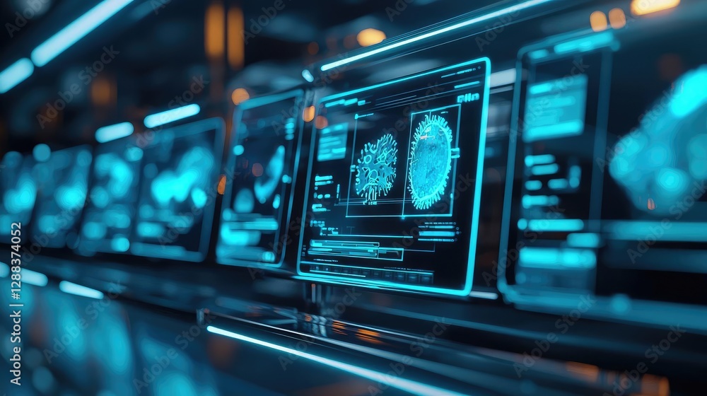 Poster ocean acidification concept. futuristic displays showcasing advanced data analytics and visualizatio