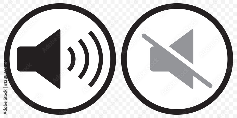 Poster an icon that increases and reduces the sound. icon showing the mute. a set of sound icons with diffe