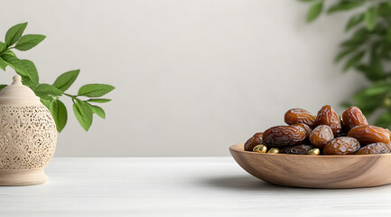 Ramadan Kareem greeting. Islamic crescent moon and lantern. End of fasting. ramadan decorations, Eid al-Fitr. Breaking of holy fast day. Muslim holiday. Arab night sky.