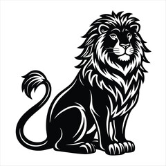 lion silhouette vector style