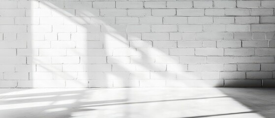 Obraz premium White concrete block wall with soft shadow play, industrial yet refined
