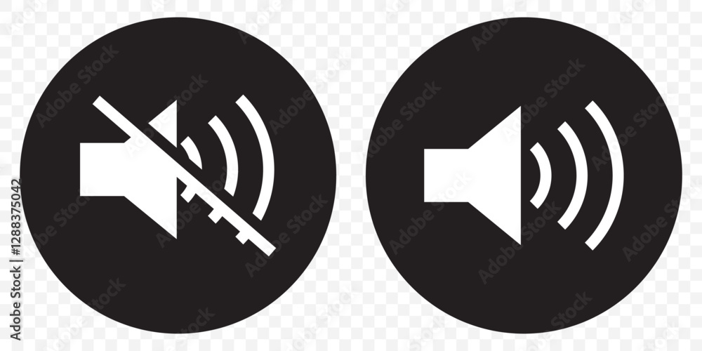 Poster an icon that increases and reduces the sound. icon showing the mute. a set of sound icons with diffe