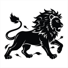 lion silhouette vector style