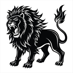 Obraz premium lion silhouette vector style