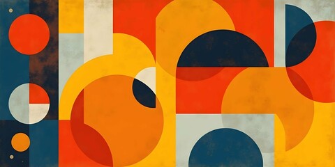 abstract retro 70s style colorful retro patterns background, modern geometric and floral ornaments with vintage backgrounds