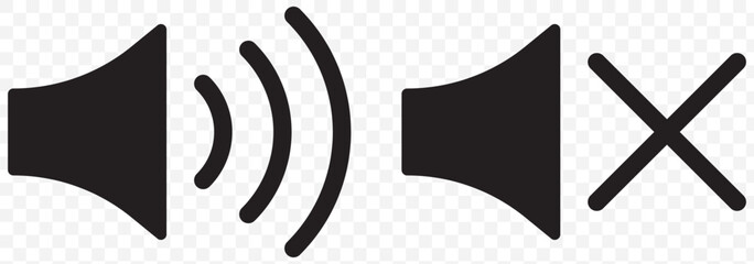 Set of no sound, No speaker icon. Sound Icons. speaker mute icon sign. Volume Off symbol. Silent mode icons. EPS 10.