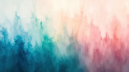 Vibrant abstract watercolor painting featuring blended blues, greens, and yellows. Dynamic brushstrokes evoke depth and textured allure in an artful dance of color