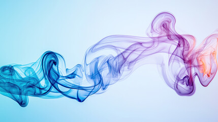 Abstract swirl of colorful smoke in blue and purple tones, creating dynamic motion effect