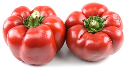 Ultra Realistic Photography of Red Bell Pepper on White Background