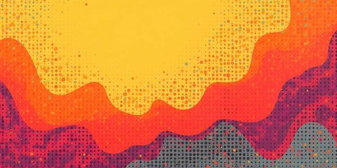 abstract retro 70s style colorful retro patterns background, modern geometric and floral ornaments with vintage backgrounds
