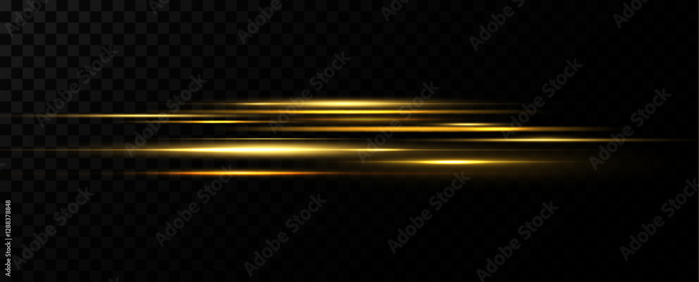 Poster speed ​​lines of yellow light. streams of light.