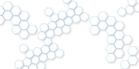 Abstract background with hexagon modern polygonal pattern, geometric mesh cell texture modern futuristic wallpaper, seamless pattern of white hexagon grid line, futuristic nature background.