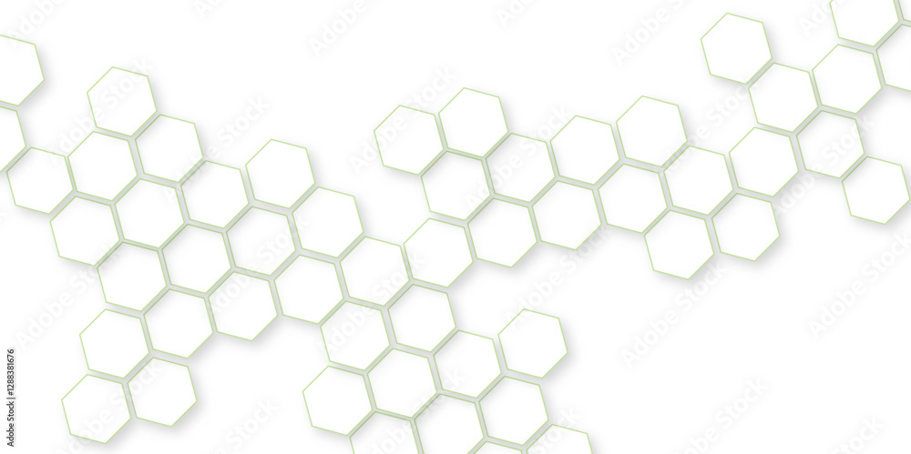 Fototapete hexagonal pattern background, bright hexagon wallpaper or background , with white and black lines 3d