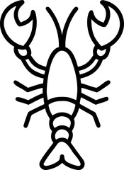 Lobster Lined Icon, Minimalistic Vector Design, Retro Vintage Illustration, Seafood, Marine Life, Lobster Icon, Ocean, Crustacean, Simple Vector, Retro Design, Seafood Cuisine