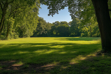 Obraz premium meadow surrounded by trees