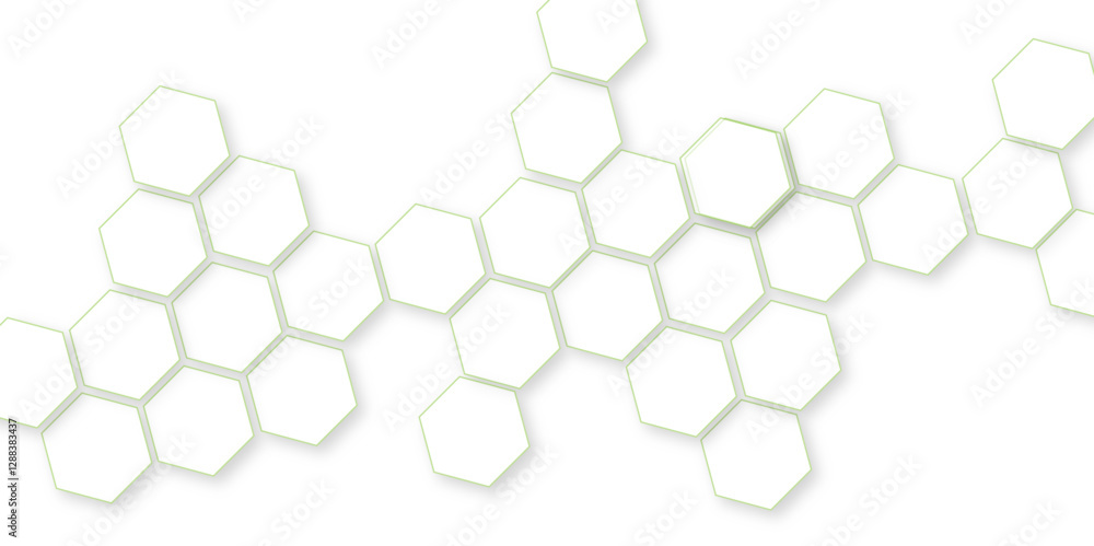 Fototapete hexagonal pattern background, bright hexagon wallpaper or background , with white and black lines 3d