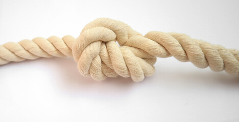 Close-up of various rope knots