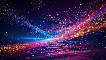 Naklejka premium 輝き、流れ、魔法、宇宙の魅惑