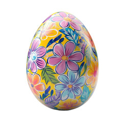 Colorful decorative egg with floral patterns for spring celebration