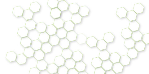 Abstract background with hexagon modern polygonal pattern, geometric mesh cell texture modern futuristic wallpaper, seamless pattern of white hexagon grid line, futuristic nature background.