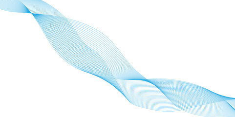 Abstract background with blue wavy lines, technology backdrop spectrum line transparent white and blue  background, layout layout design template for cover dynamic flowing wave lines design element.