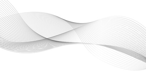 Fototapeta premium Abstract black wave line banner template, abstract vector modern background with grey wavy lines and particles, abstract white gradient background with waves lines.