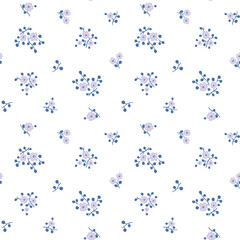 Purple vintage flowers vector seamless continuous floral pattern, wallpaper, background, home textile print, seamless pattern, hand drawn pattern.