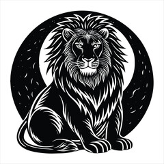 lion silhouette vector style