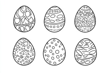 Fototapeta premium A simple and fun Easter egg coloring page with decorative patterns, perfect for kids and creative activities during Easter celebrations.