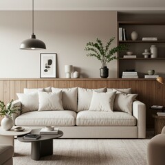 Cozy Minimalist Living Room with Natural Accents 