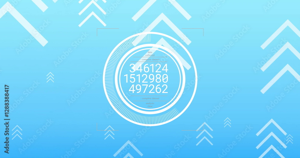 Poster image of digital data processing over blue background