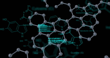 Molecular structure and chemical formulas, scientific data processing image