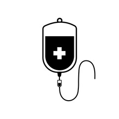 Blood bag icon isolate on white background.