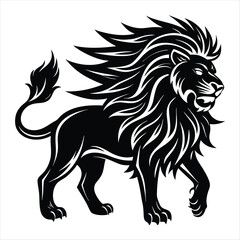 lion silhouette vector style