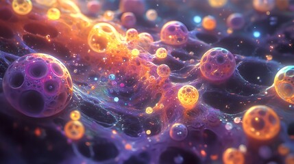 Abstract Fluid Shapes with Swirling Colors in Vibrant Palette