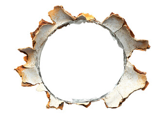 Bullet hole with cracked broken damaged on glass or wooden walls, cardboard isolated on cut out PNG or transparent background. Art from real bullet holes.Texture Background Abstract.