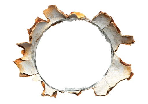 Bullet hole with cracked broken damaged on glass or wooden walls, cardboard isolated on cut out PNG or transparent background. Art from real bullet holes.Texture Background Abstract.