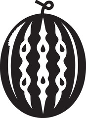 Watermelon silhouette vector art illustration. Watermelon vector icon.
